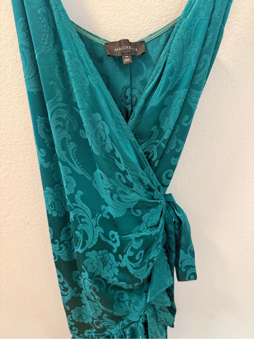 MAJORELLE Claudette Maxi Wrap Dress Green Royale Revolve XXS - Picture 6 of 12